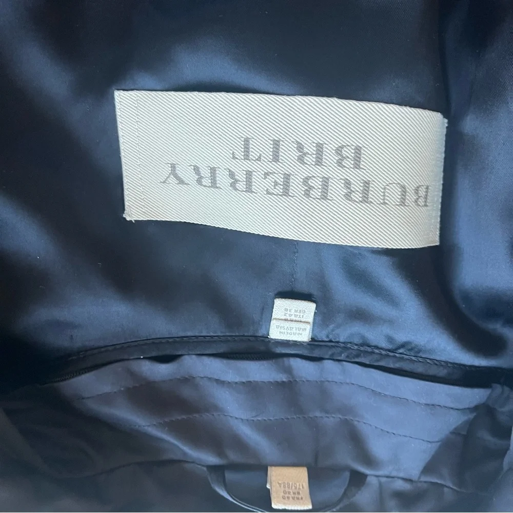 Burberry brit double breasted trench coat 8 mid length - Picture 13 of 15